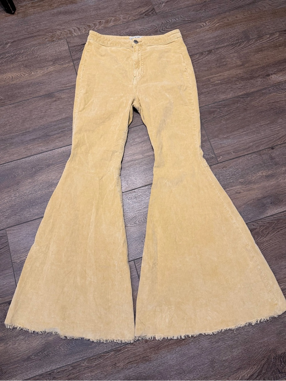 Free People Golden Yellow Corduroy Flare Pants